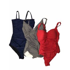 Lot Of 3 Women’s One Piece Bathing Suits Size 6/Medium Tummy Control